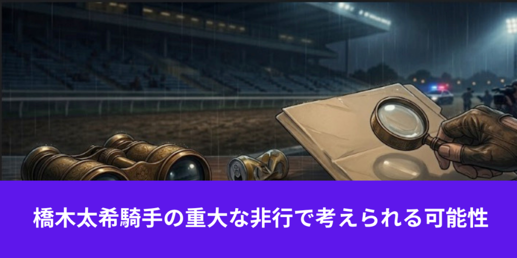 橋木太希騎手　重大な非行