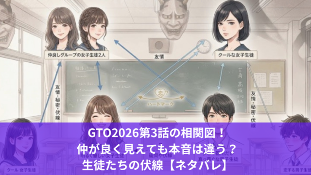 GTO2026第3話の相関図！仲が良く見えても本音は違う？生徒たちの伏線【ネタバレ】