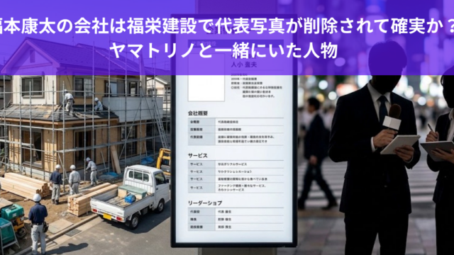 福本康太の会社は福栄建設で代表写真が削除されて確実か？ ヤマトリノと一緒にいた人物